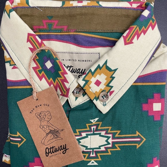 Ottway Southwestern Aztec Print Button-Up Shirt - Picture 2 of 4